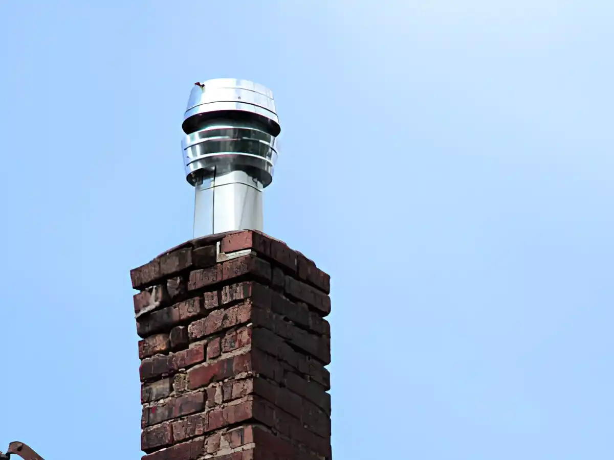 Two-flue chimney on a home