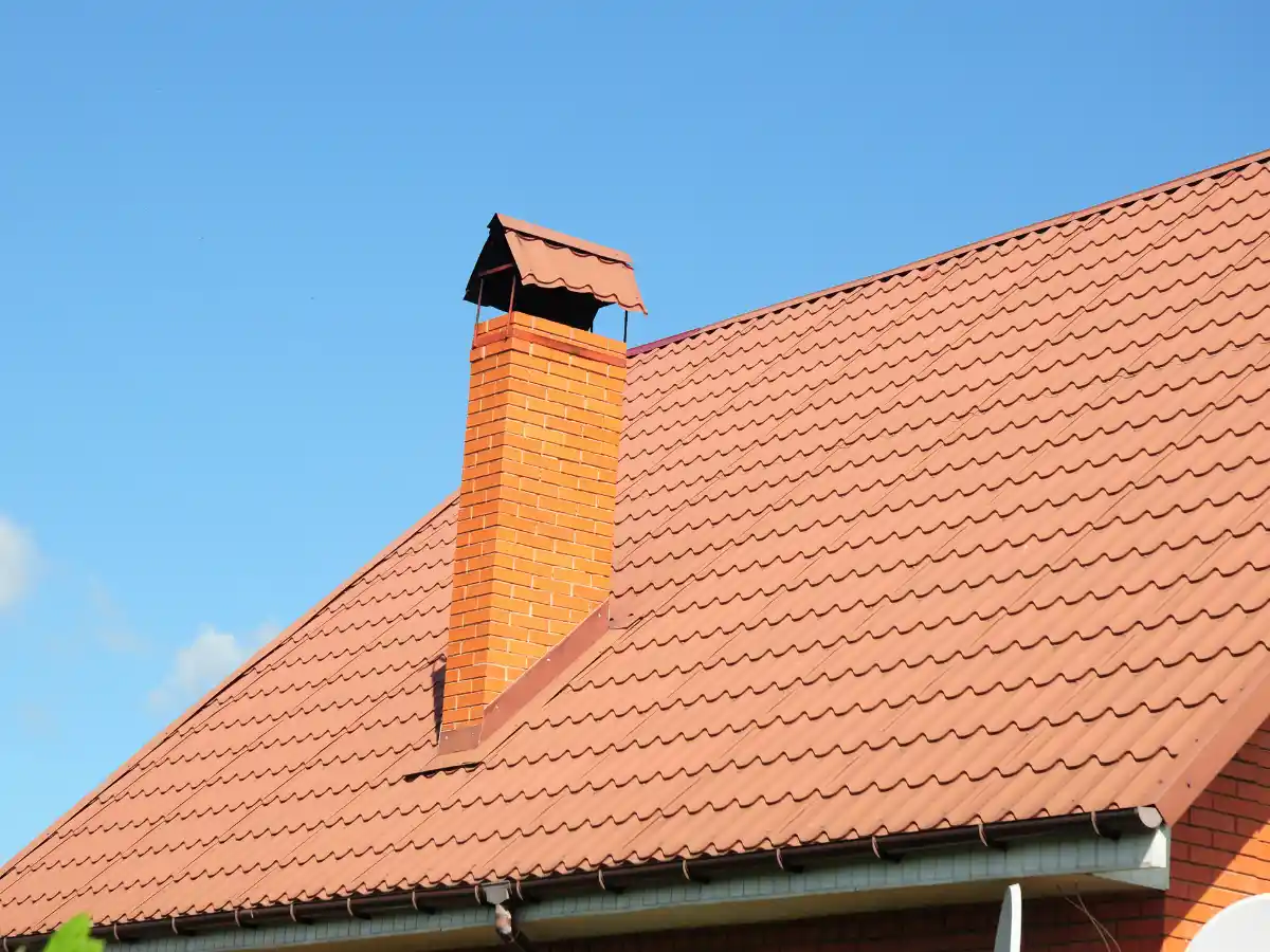 Two-flue chimney on a home
