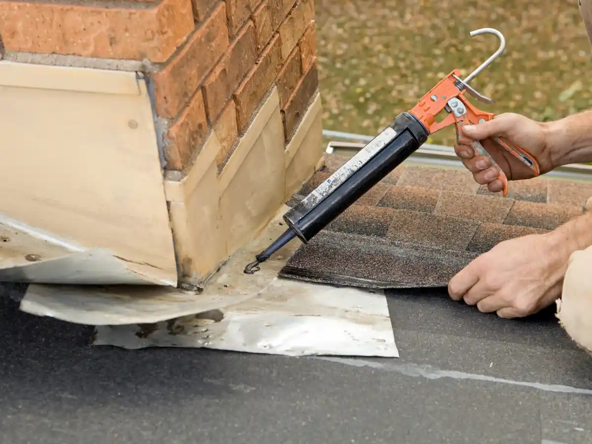 Sealing flashing where chimney meets roof
