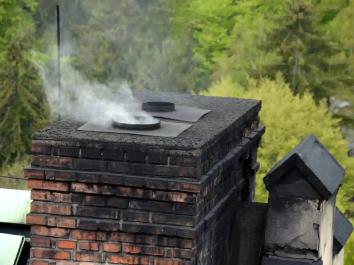 Looking over a chimney before sweeping