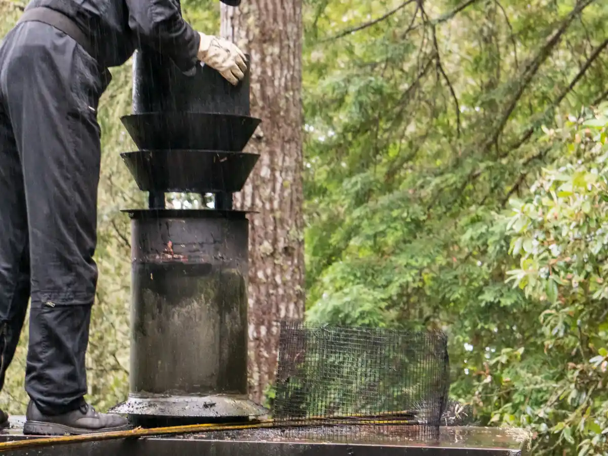 Rotary brush heading down a chimney